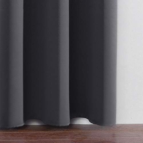 LEMOMO Grey Thermal Blackout Curtains/52 x 108 Inch/Set of 2 Panels Room Darkening Curtains for Bedroom