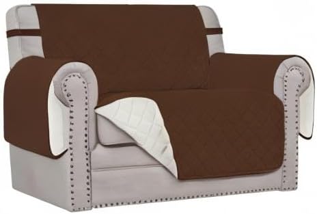Easy-Going Oversized Chair Sofa Slipcover Reversible Sofa Cover Water Resistant Couch Cover Furniture Protector Cover with Elastic Straps for Pets Dog (Oversized Chair, Coffee/Ivory)