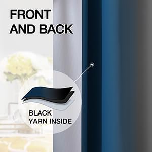 SimpleHome Ombre Room Darkening Curtains 84 inches Length for Bedroom,Grommet Gradient Light Blocking Blue and Black Gradient Window Curtains for Living Room,2 Panels, 52x84 inches