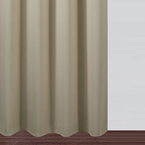 LEMOMO Blackout Curtains 66 x 95 inch/Beige Curtains Set of 2 Panels/Thermal Insulated Room Darkening Bedroom Curtains