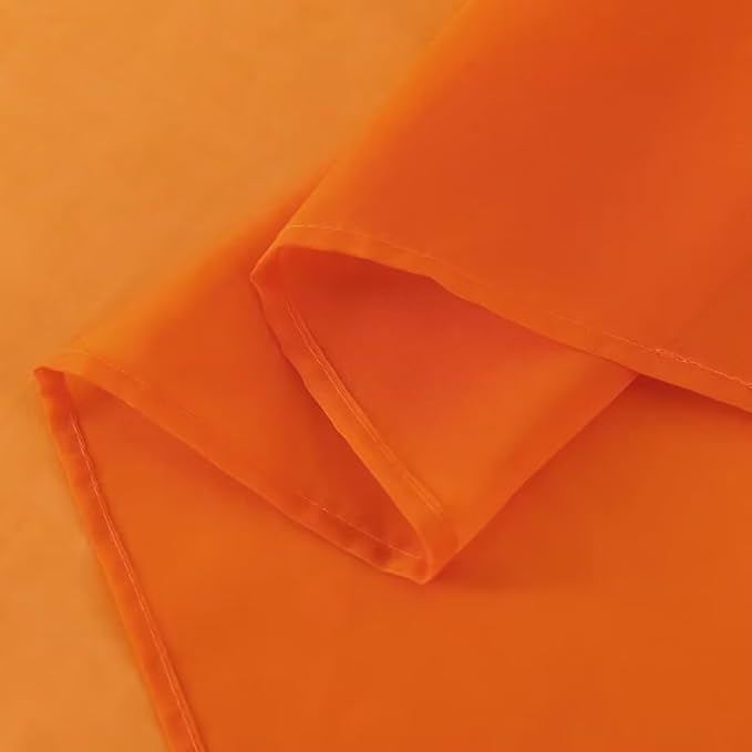 SpaceDresser Basic Rod Pocket Sheer Voile Window Curtain Panels Orange 1 Pair 2 Panels 26 Width 24 Inch Long for Kitchen Bedroom Children Living Room Yard（Orange，26Wx 24L）