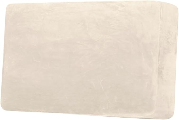 H.VERSAILTEX Velvet Stretch Individual Cushion Cover Plush Cushion Slipcover for Loveseat Sofa Furniture Protector Seat Cushion Sofa Cover (1 Piece Loveseat Cushion Cover, Cream)
