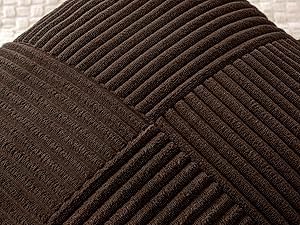 MIULEE Dark Brown Decorative Throw Pillow Covers 20x20 Inch for Couch Bed Sofa Pack of 2 Boho Farmhouse Throw Pillows Soft Cross Corduroy Patchwork Textured Cushion Cases