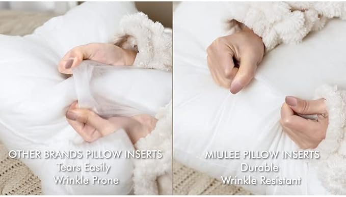 MIULEE Pillow Insert 12x20 Inch, Decorative Rectangle Throw Pillow Insert, Premium Fluffy Pillow Forms Stuffer for Sofa Couch Living Room (Pack of 2)