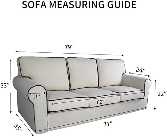 PureFit Reversible Quilted Sofa Cover, Water Resistant Slipcover Furniture Protector, Washable Couch Cover with Non Slip and Elastic Straps for Kids, Dogs, Pets (Sofa, Light Gray/Light Gray)