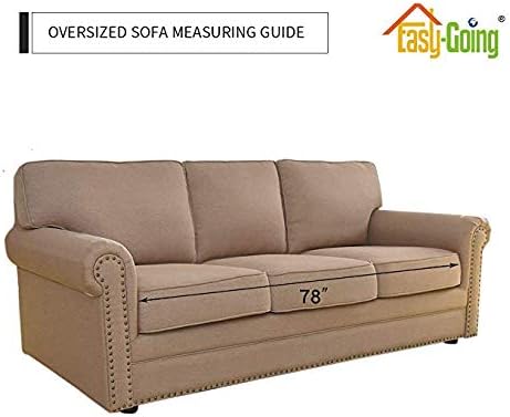 Easy-Going Reversible Oversized Couch Cover for 3 Cushion Couch Sofa Cover for Dogs Water Resistant Furniture Protector Cover with Foam Sticks for Pet Cat (Oversized Sofa, Gray/Gray)