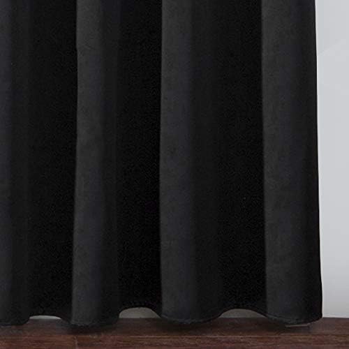 LEMOMO Black Thermal Blackout Curtains/52 x 45 Inch/Set of 2 Panels Room Darkening Curtains
