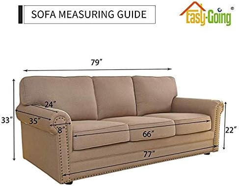 Easy-Going Reversible Couch Cover for 3 Cushion Couch Sofa Cover for Dogs Water Resistant Furniture Protector Cover with Foam Sticks Elastic Straps for Pet Cat (Sofa, Camel/Ivory)