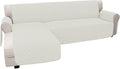 Easy-Going Sofa Slipcover L Shape Sofa Cover Sectional Couch Cover Chaise Lounge Slip Cover Reversible Sofa Cover Furniture Protector Cover for Pets Kids Children Dog Cat (X-Large,Ivory/Ivory)
