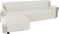 Easy-Going Sofa Slipcover L Shape Sofa Cover Sectional Couch Cover Chaise Cover Reversible Furniture Protector Cover for Pets Kids Children Dog Cat (Small, Ivory/Ivory)