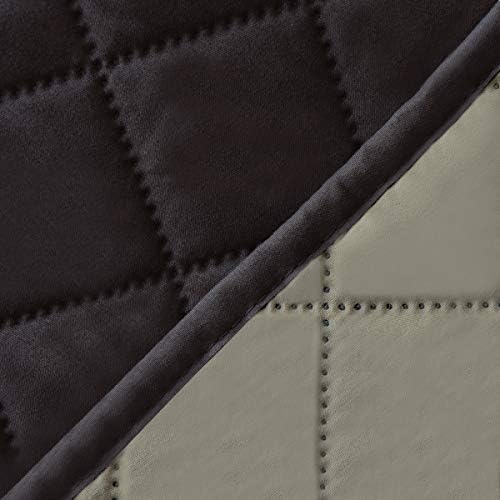 Easy-Going 4 Seater Sofa Slipcover Reversible Sofa Cover Water Resistant Couch Cover with Foam Sticks Elastic Straps Furniture Protector for Pets Children Dog Cat (XX-Large, Chocolate/Beige)