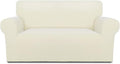 PureFit Super Stretch Sofa Slipcover – Spandex Non Slip Soft Couch Sofa Cover, Washable Furniture Protector with Non Skid Foam and Elastic Bottom for Kids, Pets （Loveseat, Ivory）