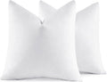 MIULEE 20x20 Pillow Inserts,Set of 2 Down Feather Throw Pillows for Couch Sofa Bed, Decorative Fluffy Throw Pillow Inserts Cotton Fabric,White