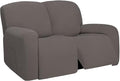 PureFit Super Stretch Loveseat Recliner Sofa Couch Cover with Pocket – 2 Seats Non Slip Soft Sofa Slipcover, Washable Reclining Furniture Protector for Pets (Recliner Loveseat, Taupe)