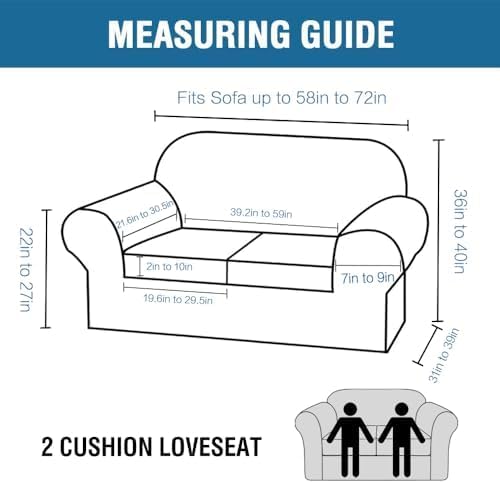 H.VERSAILTEX Real Velvet Plush 3 Piece Stretch Sofa Covers Couch Covers for 2 Cushion Couch Loveseat Covers Width Up to 72 Inch Feature Thick Soft Stay in Place (Medium Sofa, Olive)