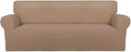 PureFit Super Stretch Sofa Slipcover – Spandex Non Slip Soft Couch Sofa Cover, Washable Furniture Protector with Non Skid Foam and Elastic Bottom for Kids, Pets （Oversized Sofa, Camel）