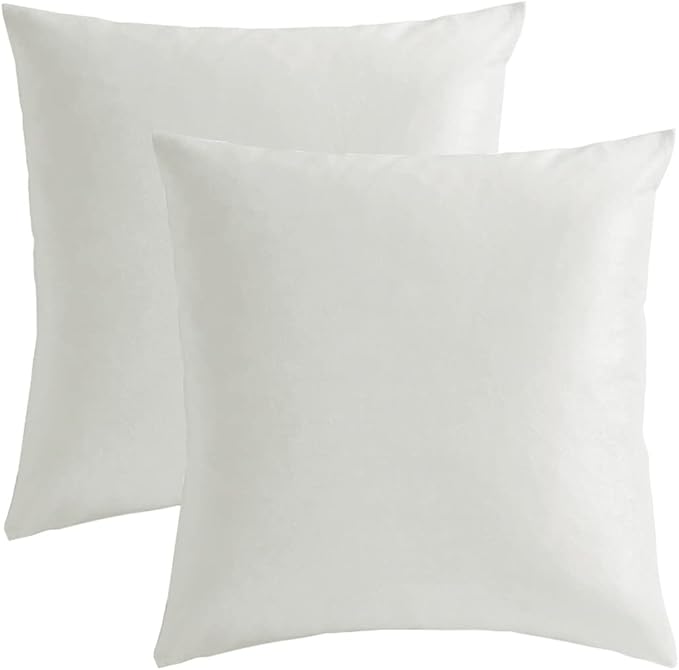 GIGIZAZA Ivory Velvet Decorative 18x18 Throw Pillow Covers for Sofa Bed 2 Pack Soft Cushion Cover