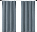 Simplebrand Ava Stone Blue Short Blackout Curtains for Bedroom 45 Inches Long 2 Panels Set, Solid Thermal Insulated, Energy Saving Window Treatment Curtains Blackout Drapes, W40 x L45 Inch, Stone Blue
