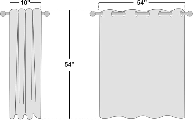 NICETOWN Bedroom Sheer Curtains 54 inch Length - Grommet Top Voile Textured Window Curtains Light and Airy Drapes for Cafe/Loft/Nursery (W54 x L54, 1 Pair, White)