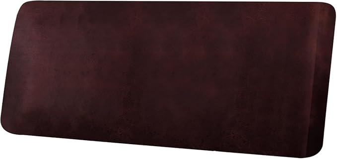 Leather Look Couch Cushion Covers Sofa Seat Slipcovers Sets Couches Furniture Protector for Sectional Armchair Loveseat Pets Kids Stretch Spandex Fabric (1 Cushion Sofa, Burgundy)