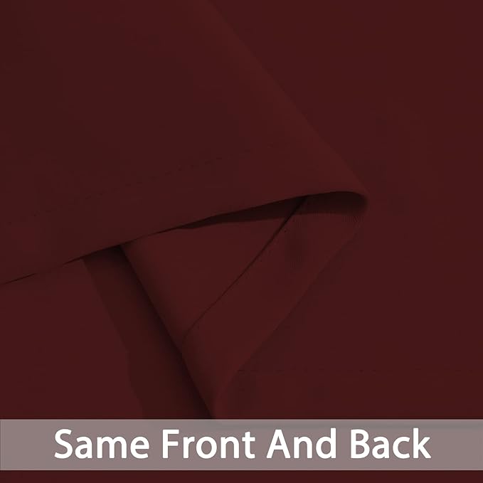 Yakamok Blackout Curtains Room Darkening Thermal Insulated Window Panels,Solid Grommet Top Drapes for Bedroom/Living Room(62Wx84L, Burgundy Red, 2 Panels)
