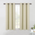 NICETOWN Blackout Curtains & Drapes for Bedroom, Beige, W34 x L48, Set of 2, Triple Weave Grommet Top Thermal Insulated Light Blocking Panels for Bathroom/Living Room