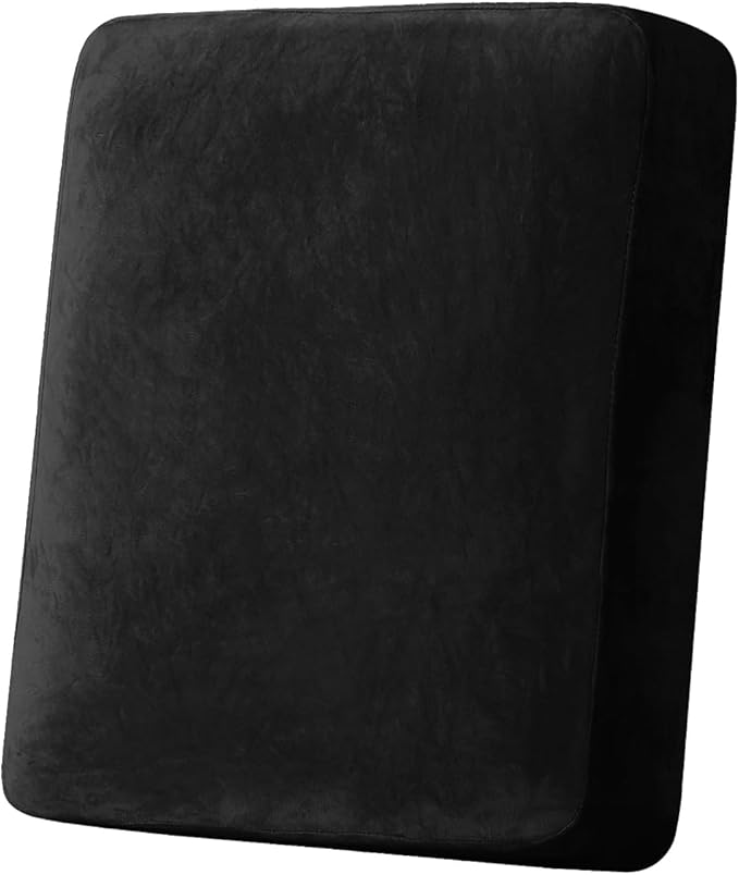 Couch Cover Stretch Velvet Sofa Cushion Cover 1-Piece - Elastic Washable Slipcover for Seat or Backrest, Couch Seat Covers for Sofas (Black)