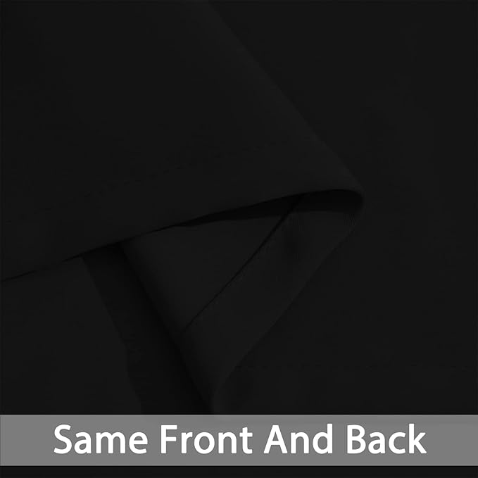 Yakamok Blackout Curtains Room Darkening Thermal Insulated Window Panels,Solid Grommet Top Drapes for Bedroom/Living Room(62Wx96L, Black, 2 Panels)