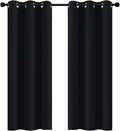 Yakamok 72 Inch Long Blackout Curtains for Bedroom, Thermal Insulated Room Darkening Black Curtains, Light Blocking Blackout Drapes for Living Room- 2 Panels, 42 Inch Width