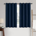 MIULEE Linen Textured Curtains Solid 100% Blackout for Bedroom Thermal Insulated Midnight Blue Grommet Room Darkening Curtains & Drapes Luxury Decor for Living Room Nursery 52 x 72 Inch (2 Panels)