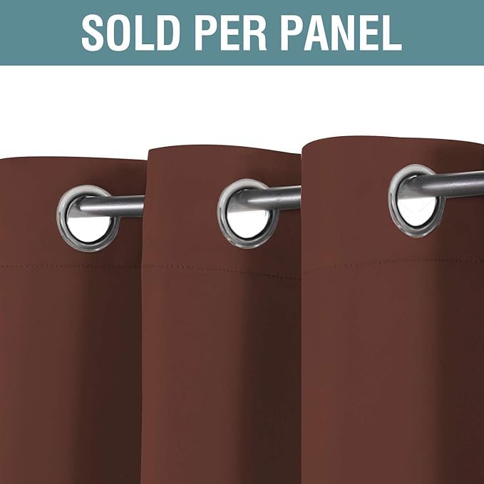 H.VERSAILTEX Blackout Curtain for Living Room Thermal Insulated Window Treatment Curtain Extra Long 63 inch Length Energy Saving Solid Grommet Top Blackout Drape, One Panel, Rust, 52" W x 63" L