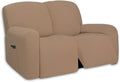 PureFit Super Stretch Loveseat Recliner Sofa Couch Cover with Pocket – 2 Seats Non Slip Soft Sofa Slipcover, Washable Reclining Furniture Protector for Kids, Pets (Recliner Loveseat, Camel)