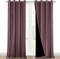 NICETOWN 100% Blackout Blinds, Set of 2, 46" x 96", Dry Rose, Laundry Room Decor Window Treatment Curtains for Large Patio Sliding Door, Thermal Insulated Curtains for Bedroom