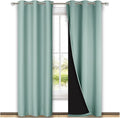 NICETOWN Aqua Blue Blackout Curtains 84 inches Long, Full Light Blocking Drapes with Black Liner for Nursery, Thermal Insulated Draperies for Hall, Villa (2 Pieces, 42" Wide Each Panel, Aqua Blue)