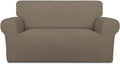 PureFit Super Stretch Sofa Slipcover – Spandex Non Slip Soft Couch Sofa Cover, Washable Furniture Protector with Non Skid Foam and Elastic Bottom for Kids, Pets （Loveseat, Natural）