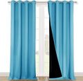 NICETOWN Full Shading Curtains 90 inches Long 2 Panels Set for Windows, Teal Blue, Pack of 2, 52 inches W, Super Heavy-Duty Black Lined Blackout Curtains for Bedroom, Privacy Assured Window Treatment