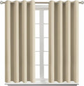 BGment Room Darkening Curtains 45 Inches Long - Grommet Thermal Insulated Drapes Window Treatment Curtains for Bedroom, 2 Panels, 52 x 45 Inch, Beige