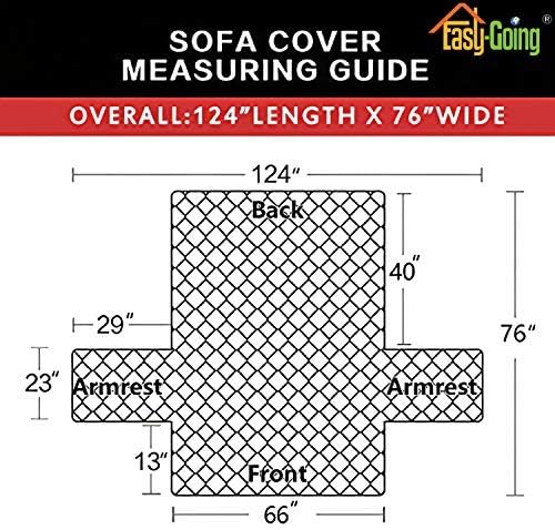 Easy-Going Reversible Couch Cover for 3 Cushion Couch Sofa Cover for Dogs Water Resistant Furniture Protector Cover with Foam Sticks Elastic Straps for Pet Cat (Sofa, Navy/Ivory)