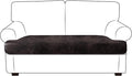 Leather Look Couch Cushion Covers Sofa Seat Slipcovers Sets Couches Furniture Protector for Sectional Armchair Loveseat Pets Kids Stretch Spandex Fabric (1 T-Cushion loveseat, Chocolate)