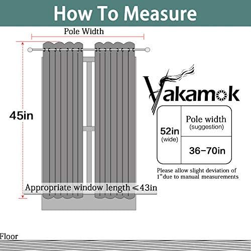 Yakamok 45 Inch Length Blackout Curtains for Bedroom, Room Darkening Thermal Insulated Grommet top Window Drapes for Living Room, 52 x 45 Inch, Mustard Yellow, Set of 2