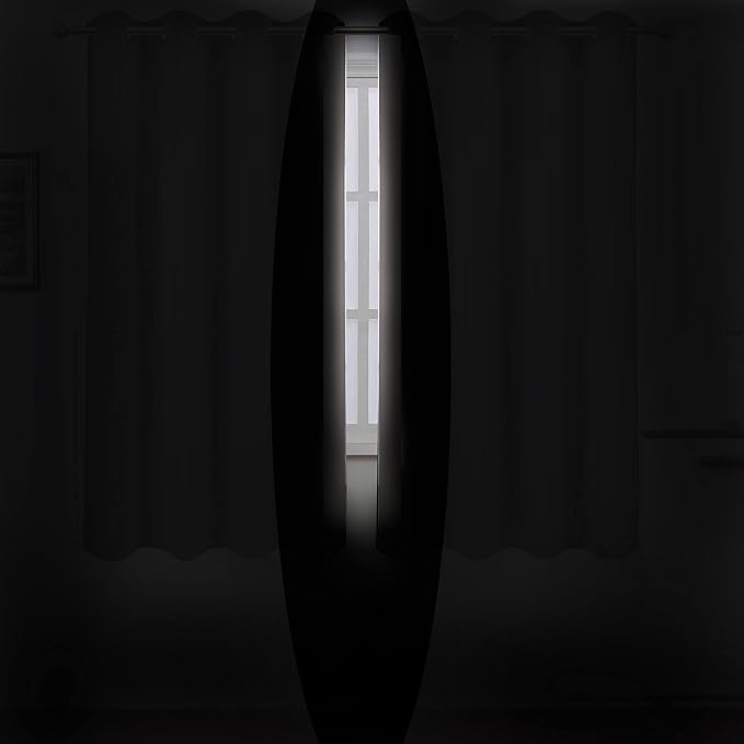 LEMOMO Light Beige Thermal Blackout Curtains/52 x 72 Inch/Set of 2 Panels Room Darkening Curtains