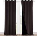 NICETOWN Cold Blocking 100% Blackout Curtains, Durable Black Lined Blackout Curtains for Bedroom, Energy Saving Long Curtains for Patio Sliding Glass Door, Brown, 52 inches x 95 inches, 2 Panels