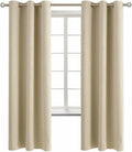 BGment Room Darkening Curtains 72 Inches Long - Grommet Thermal Insulated Drapes Window Treatment Curtains for Bedroom, 2 Panels, 42 x 72 Inch, Beige