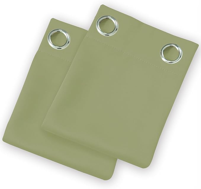 LEMOMO Blackout Curtains 52 x 108 inch/Sage Green Curtains Set of 2 Panels/Thermal Insulated Room Darkening Bedroom Curtains