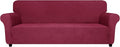 ZNSAYOTX Oversized Super Stretch Couch Cover (92"-115"), New Universal Sofa Covers Comfortable & Durable, Dog Cat Pets Friendly Extra Large Spandex Sofa Slipcovers (Wine Red, XL Sofa)