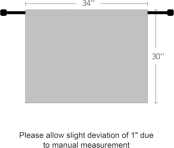 RYB HOME Basement Bathroom Kitchen Cafe Privacy Curtains, Short Insulating Light UV Heat Blocking Privacy Curtain Tiers for Laundry Room, Width 34 by Length 30, Greyish White, 2 Panels