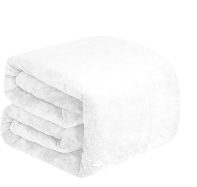 BEDELITE Fleece Blanket White Throw Blanket for Couch & Bed, Luxury Plush Cozy Fuzzy Blanket 50" x 70", Super Soft Warm Lightweight Fall Throw Blanket for Travel Camping