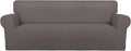 PureFit Super Stretch Sofa Slipcover – Spandex Non Slip Soft Couch Sofa Cover, Washable Furniture Protector with Non Skid Foam and Elastic Bottom for Kids, Pets （Oversized Sofa, Taupe）