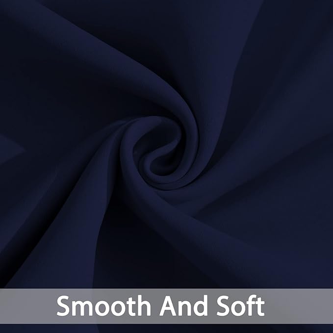 Yakamok Blackout Curtains Room Darkening Thermal Insulated Window Panels,Solid Grommet Top Drapes for Bedroom/Living Room(70Wx84L, Navy Blue, 2 Panels)
