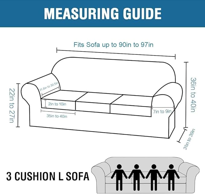 H.VERSAILTEX High Stretch Sofa Slipcover 4 Piece Cover Velvet Furniture Protector Form Fit Thick Velvet Extra Large Sofa Cover for 3 Cushion Couch Width Up to 97 Inch (Large Sofa, Burnt Brick)